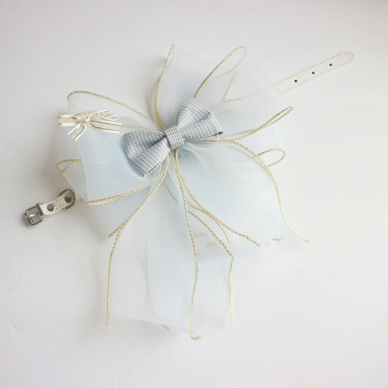Pet Leather Collar Bow