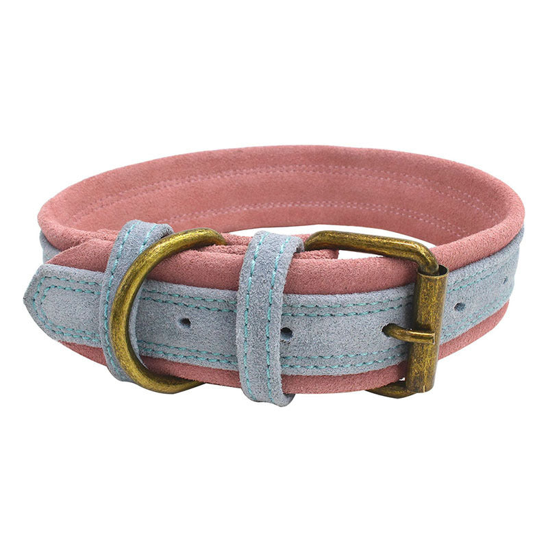 Double Contrast Leather Pet Collar
