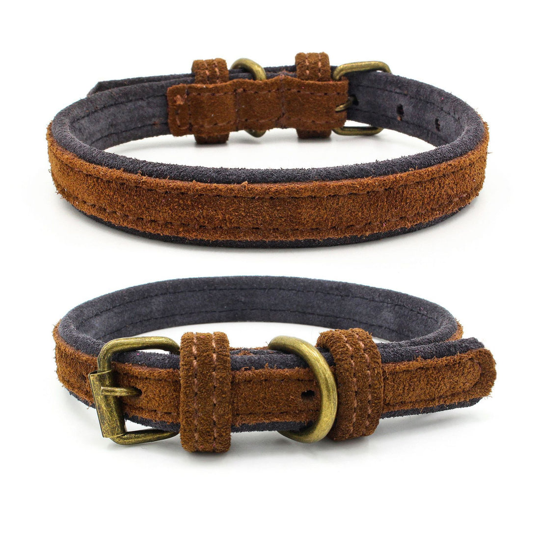 Double Contrast Leather Pet Collar