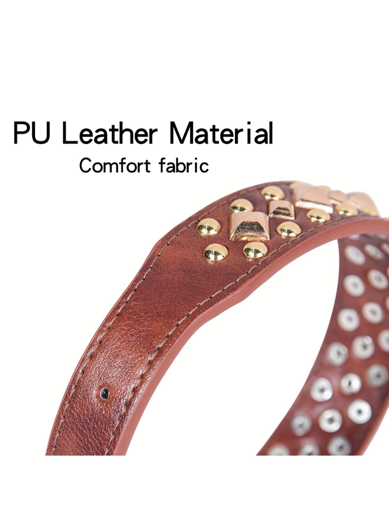 Rivet Leather Pet Dog Collar