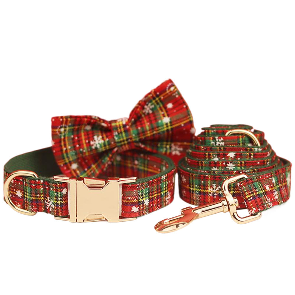 Green Background Christmas Pet Collar