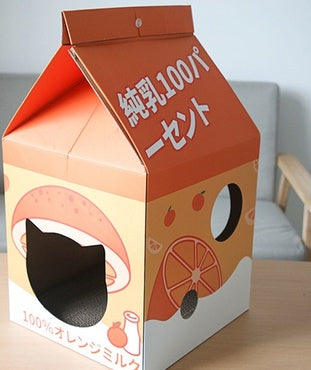Milk Carton Cat Scratcher Cat Toy