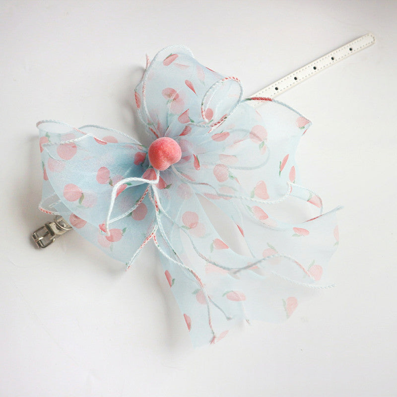 Pet Leather Collar Bow