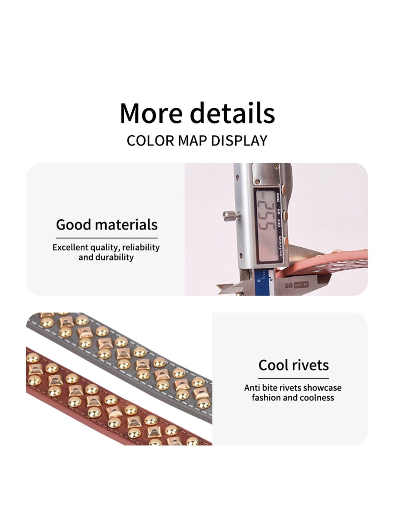 Rivet Leather Pet Dog Collar