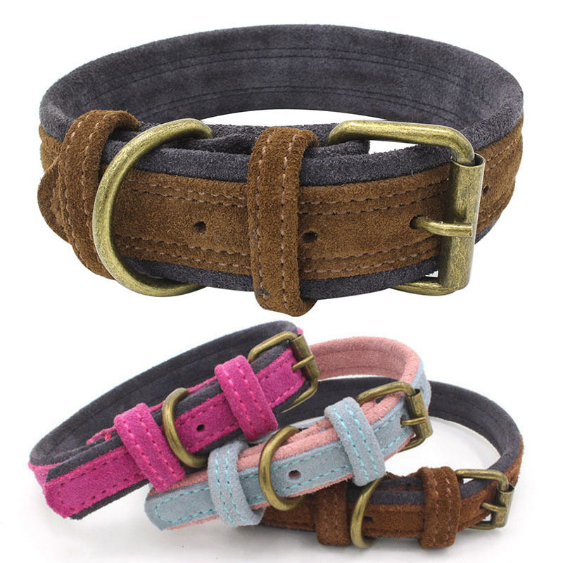 Double Contrast Leather Pet Collar