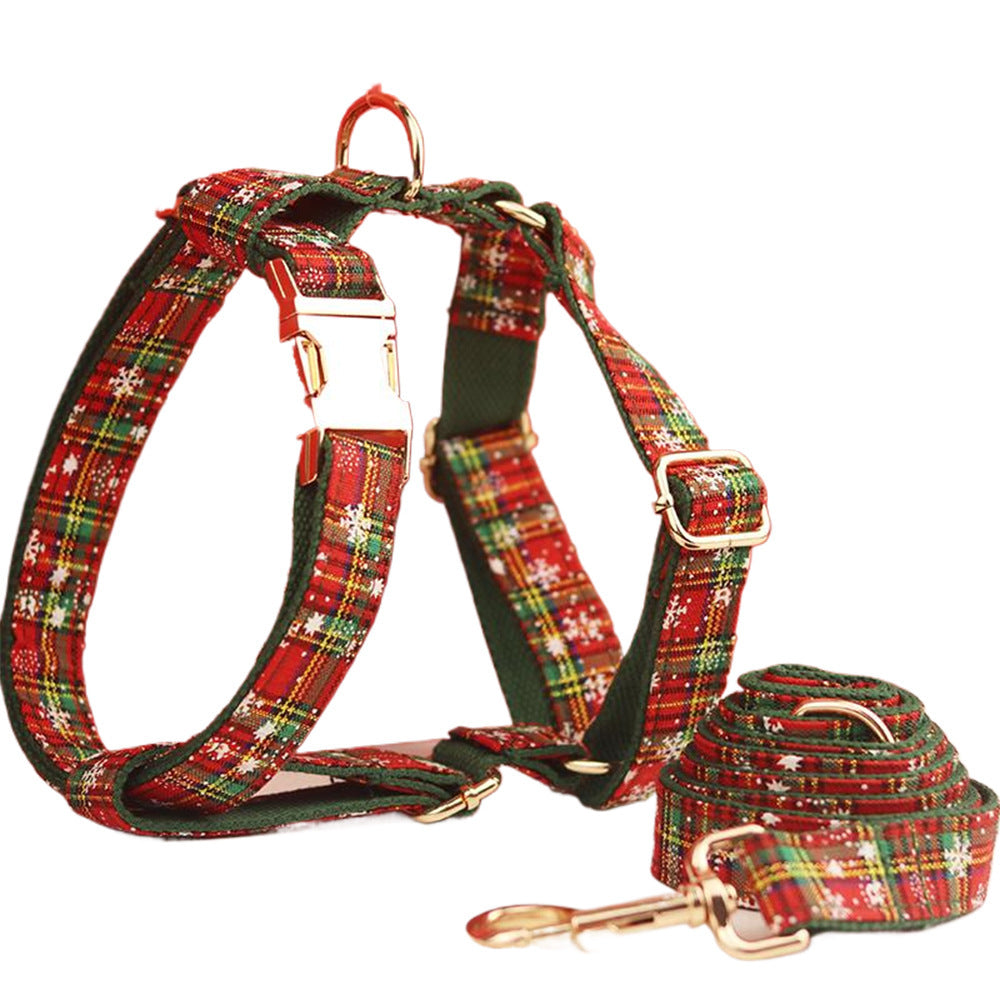 Green Background Christmas Pet Collar