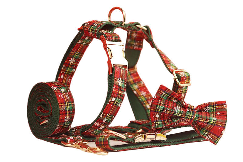 Green Background Christmas Pet Collar