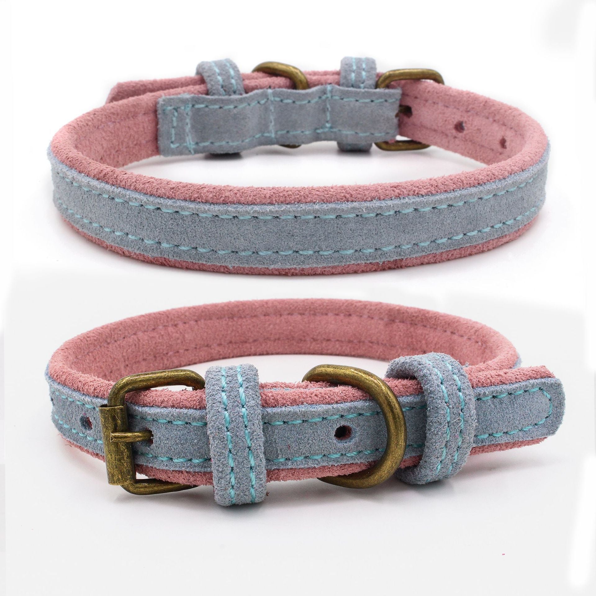 Double Contrast Leather Pet Collar