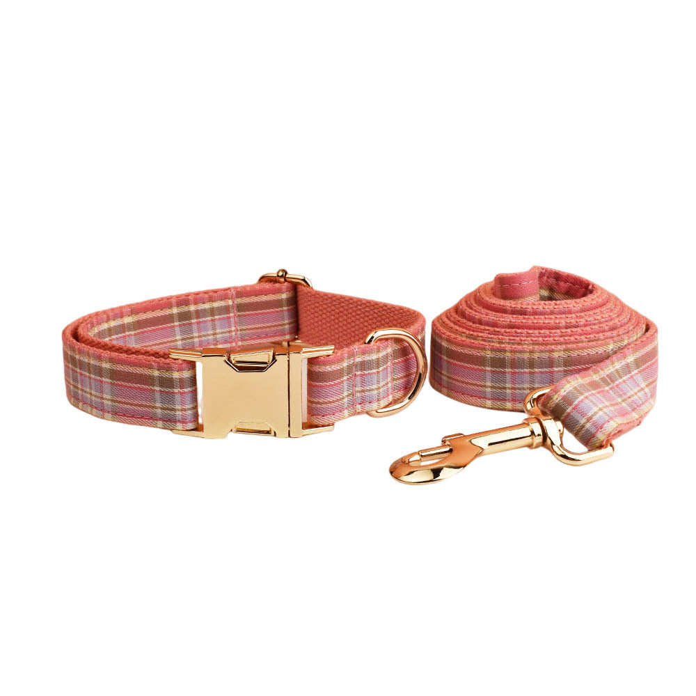 Plaid Pet Collar Traction Rope