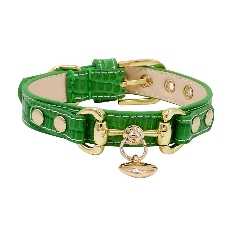 Lizard Pattern Leather Pet Collar