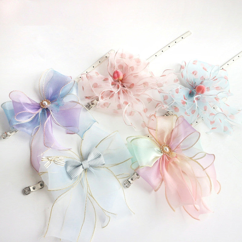 Pet Leather Collar Bow